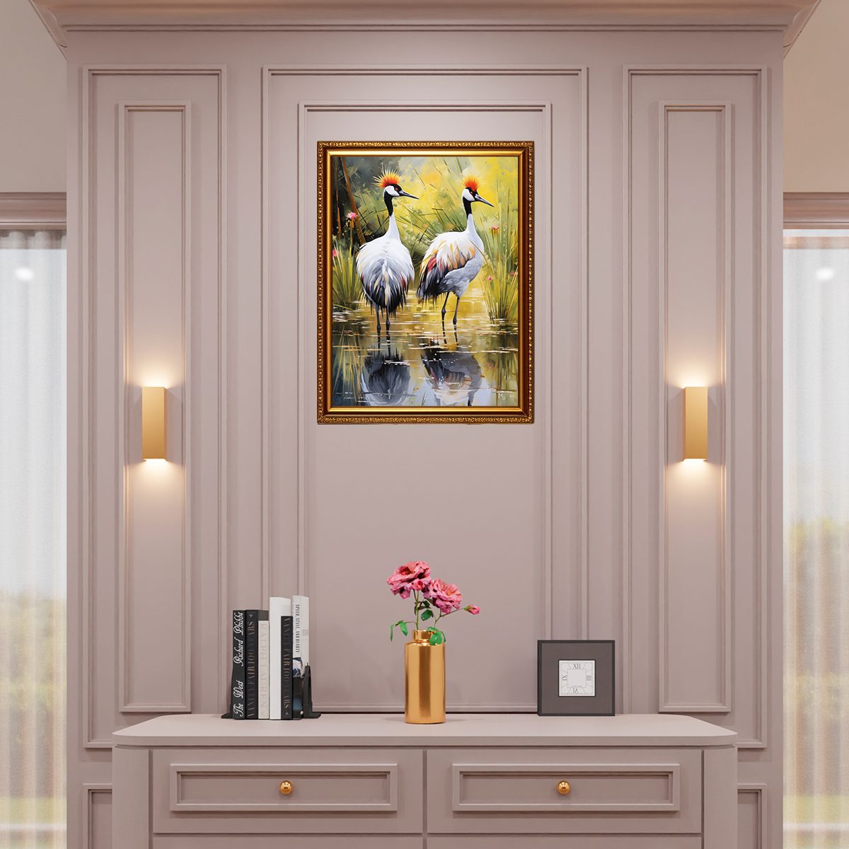 Photo frame with board and transparent mirror